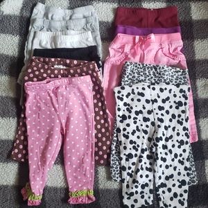 12 pairs of 3-6 month girl pants